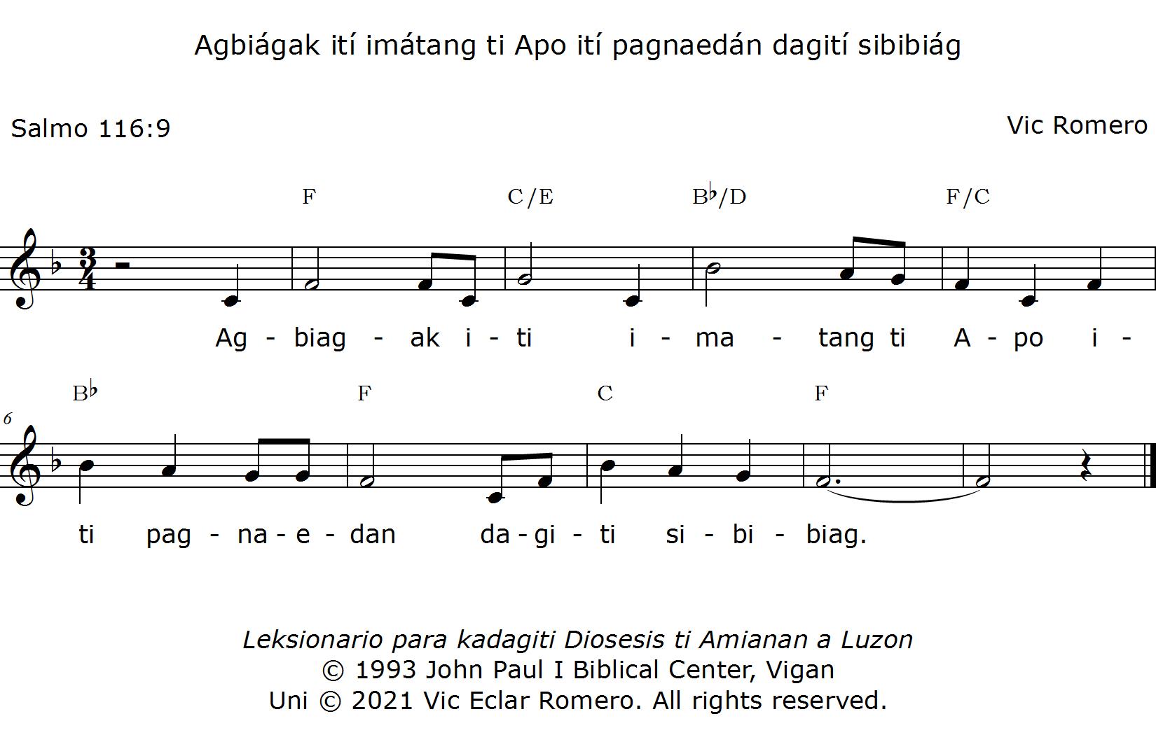 Agbiagak iti imatang ti Apo iti pagnaedan dagiti sibibiag